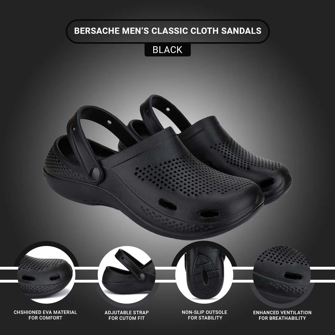 Bersache Extra Soft Classic Casual with  Regular wear with Ultra Soft & Flexibility Technology Clogs for Men's & Boy's- 6011- Black