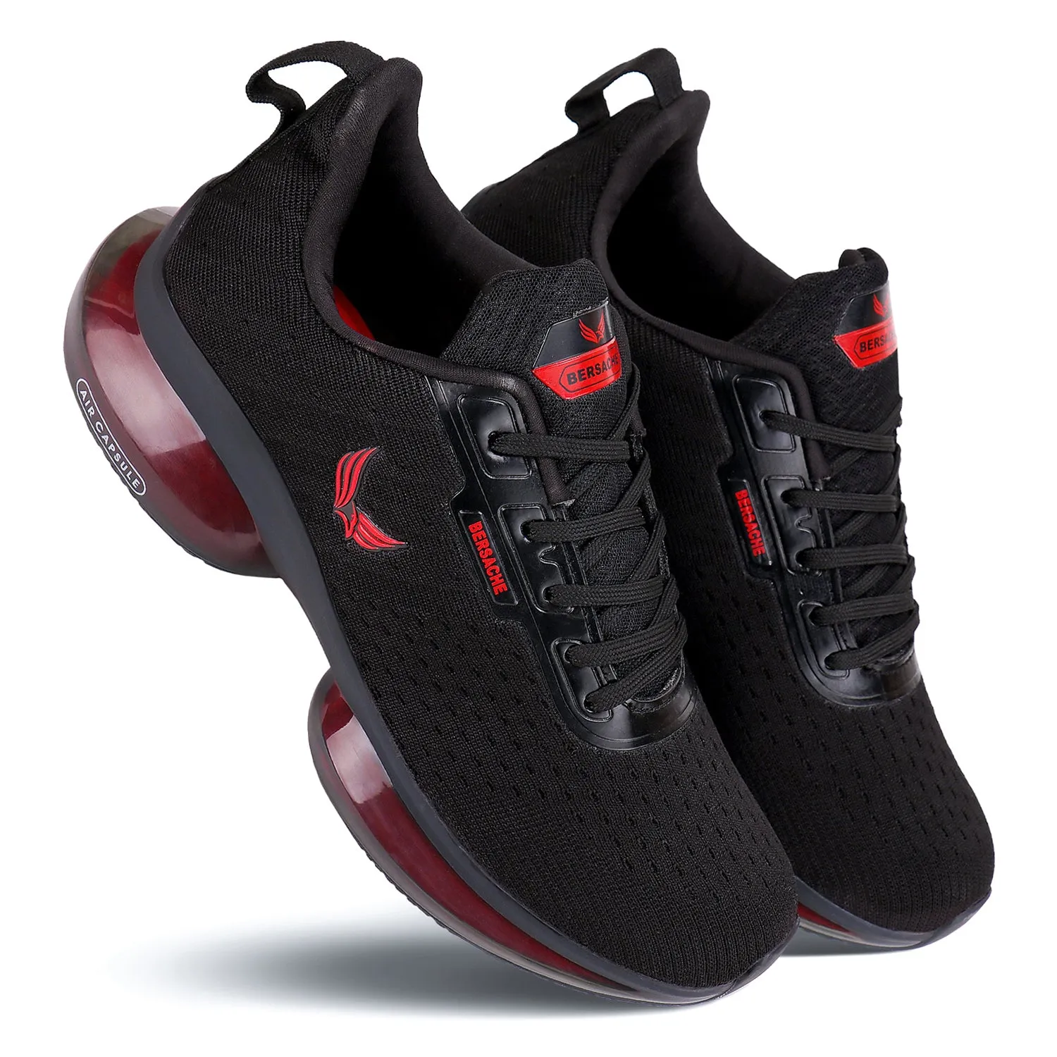 Bersache Lightweight Sports Running Shoes For Men Black-9038