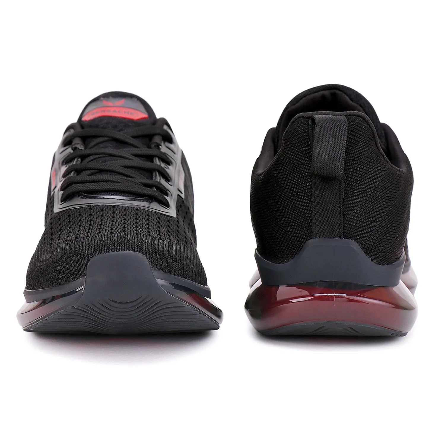 Bersache Lightweight Sports Running Shoes For Men Black-9038