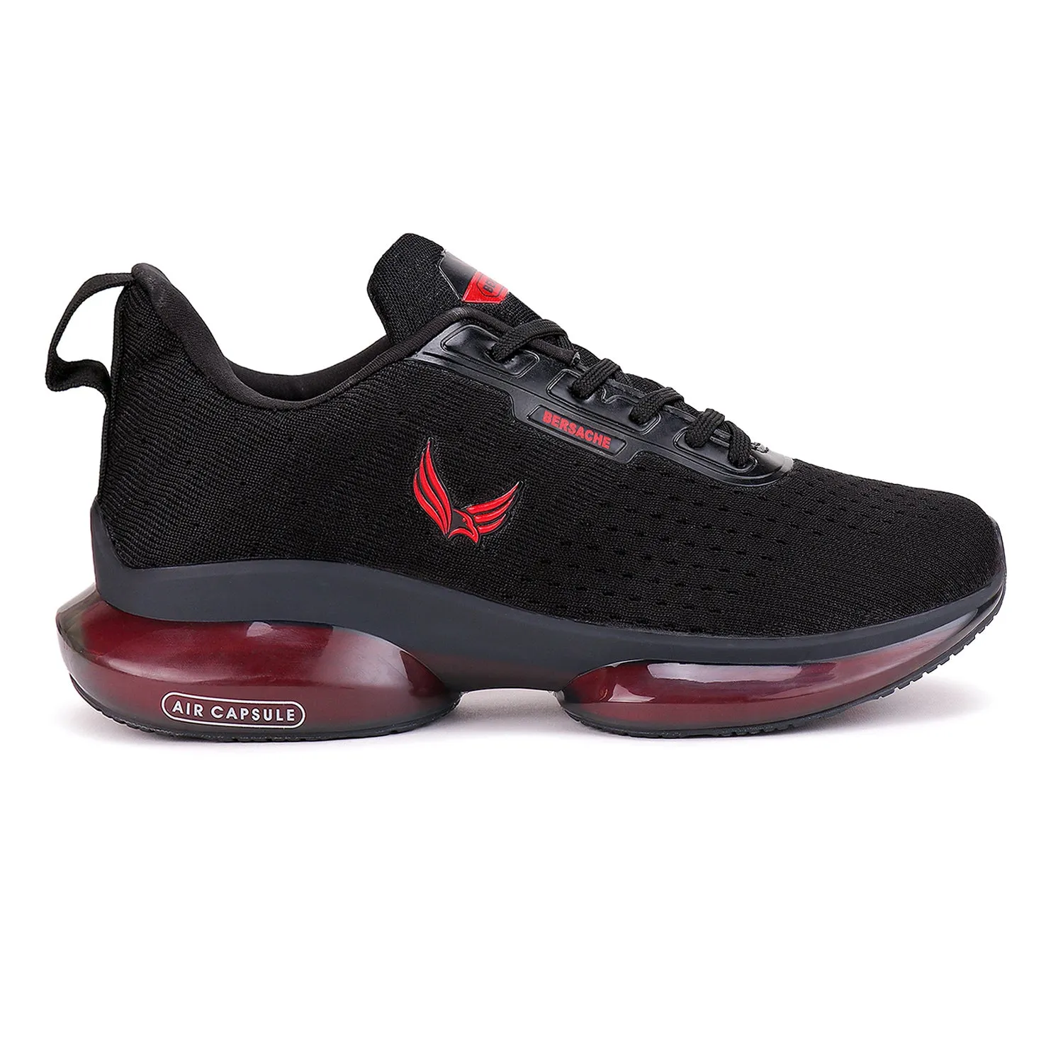 Bersache Lightweight Sports Running Shoes For Men Black-9038