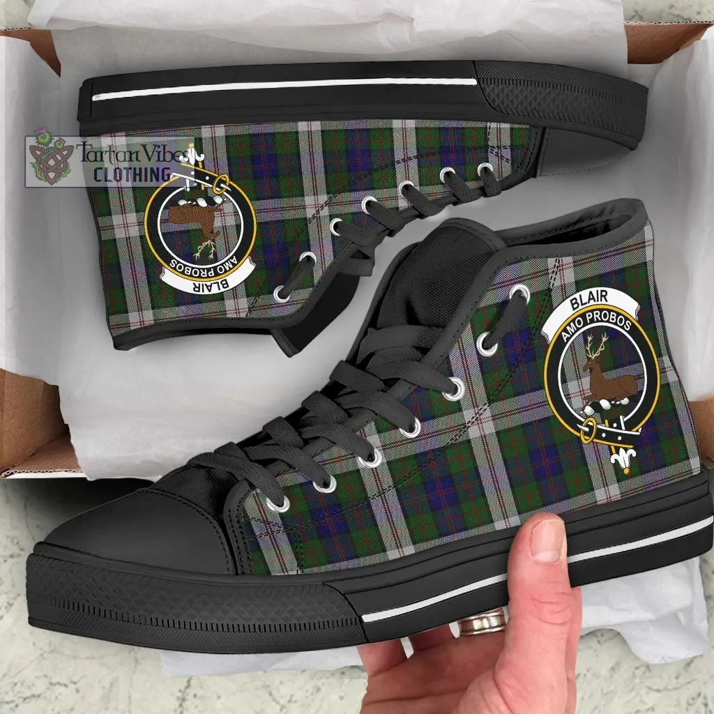 Blair Dress Tartan High Top Shoes with Family Crest