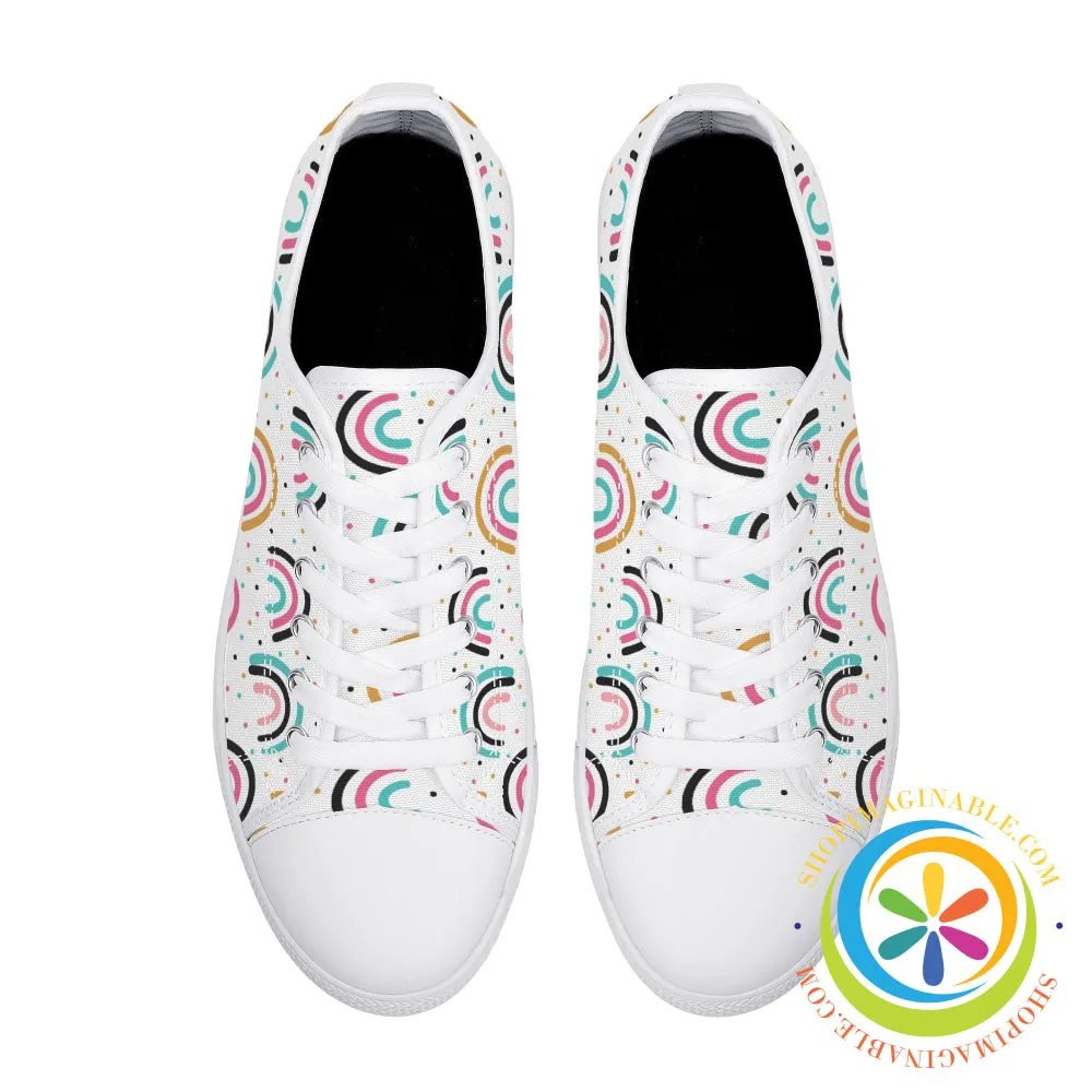 Boho Chic Rainbows Ladies Low Top Canvas Shoes