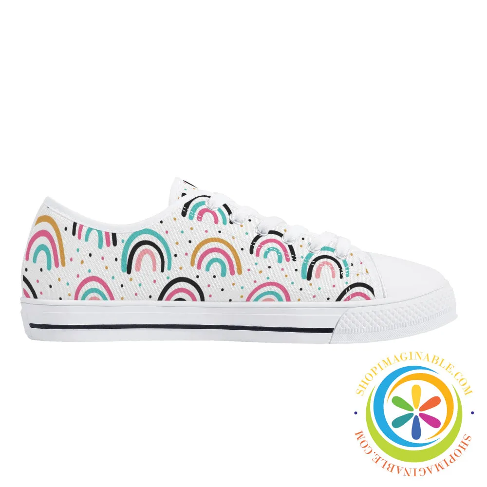 Boho Chic Rainbows Ladies Low Top Canvas Shoes