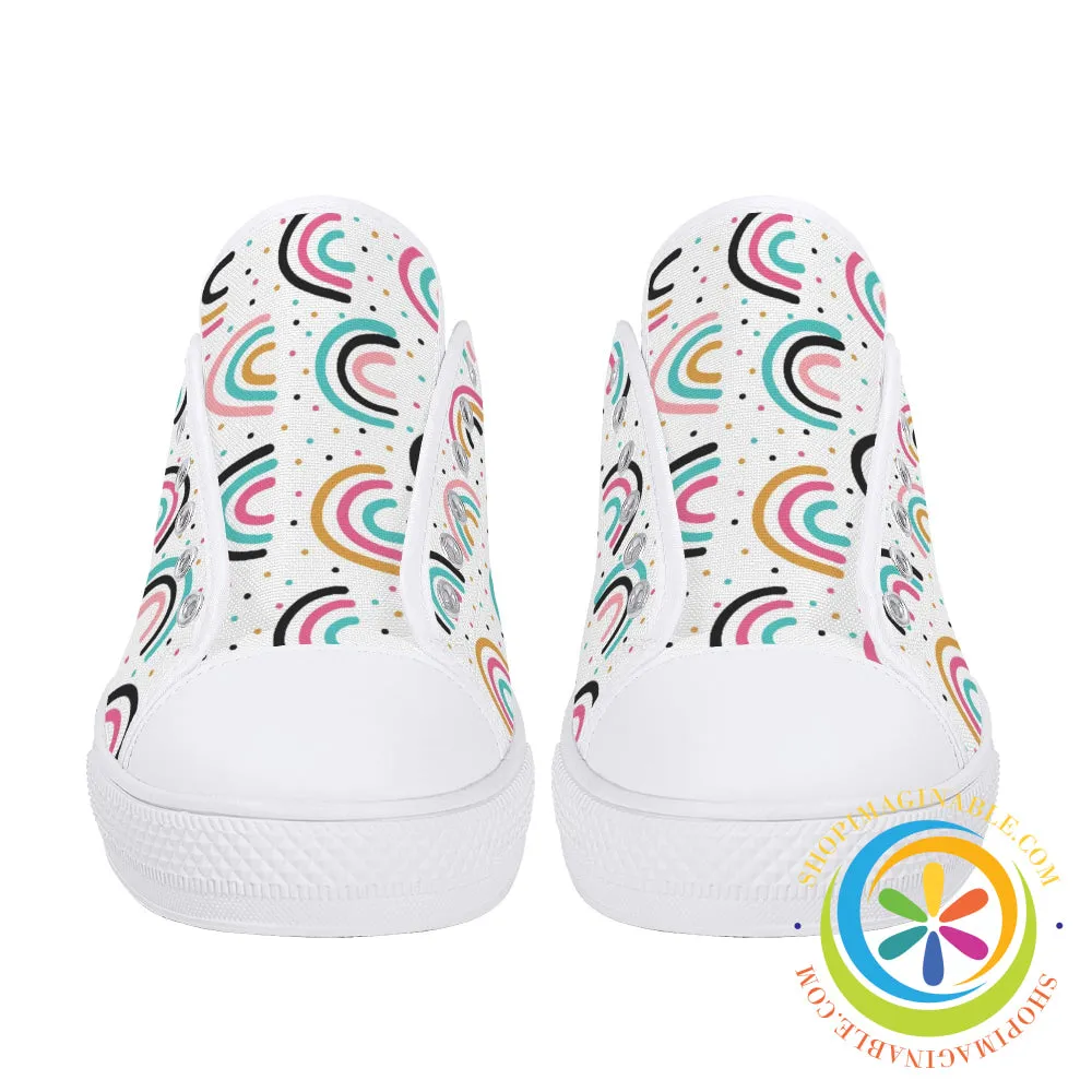 Boho Chic Rainbows Ladies Low Top Canvas Shoes