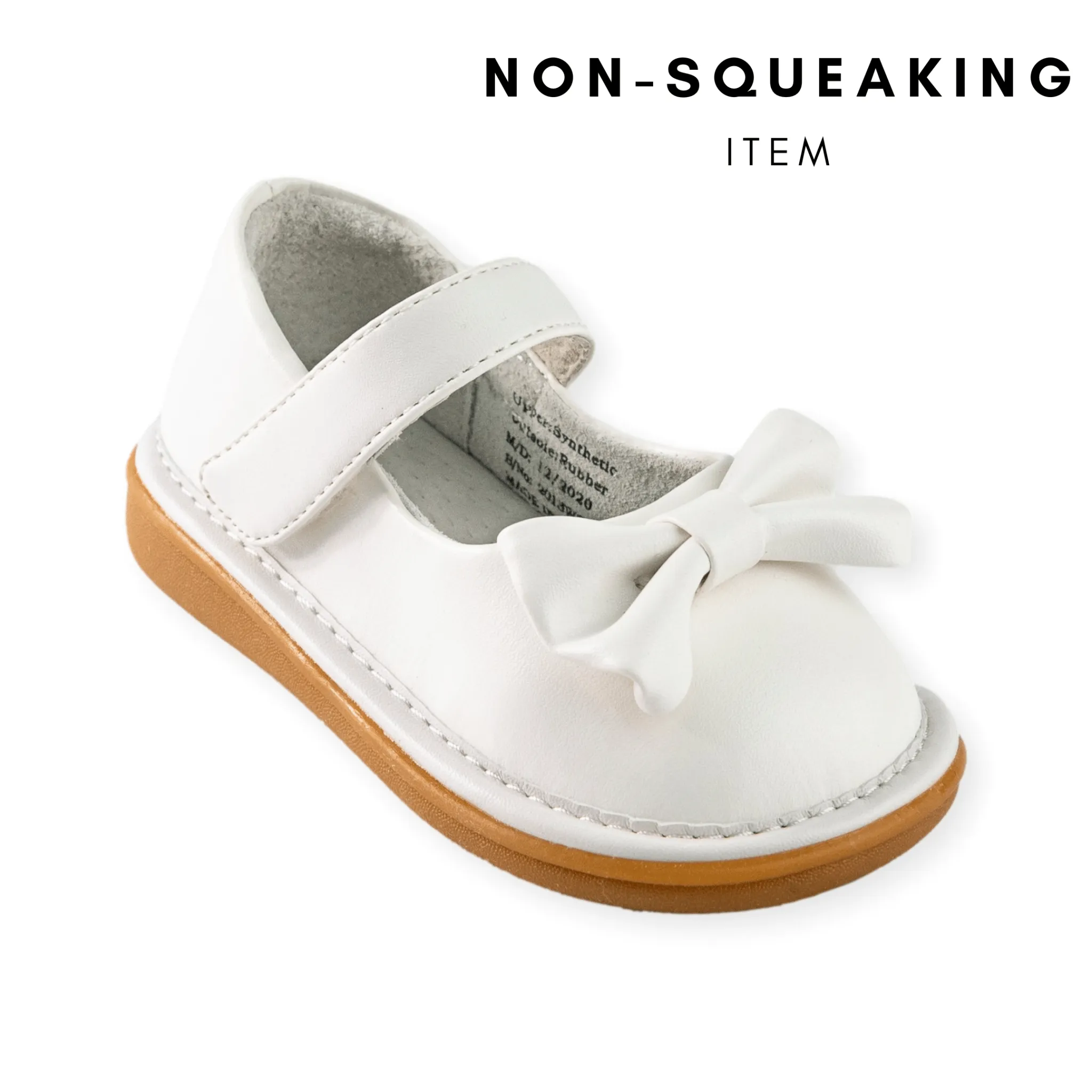 Bow White Shoe (NON-SQUEAKING)