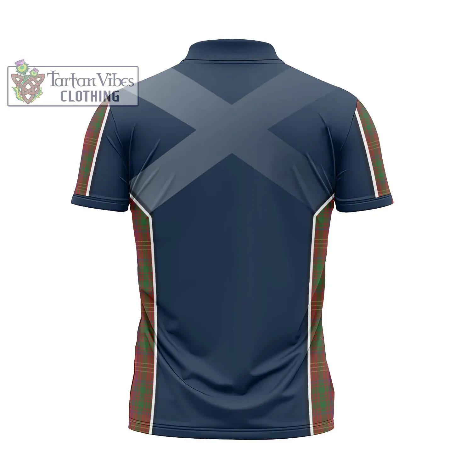 Burns Tartan Zipper Polo Shirt with Family Crest and Lion Rampant Vibes Sport Style