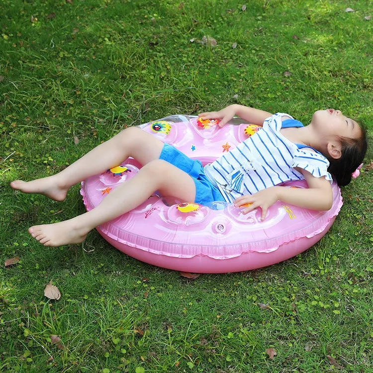 Cartoon Pattern Double Airbag Thickened Inflatable Swimming Ring Crystal Swimming Ring, Size:60 cm(Blue)