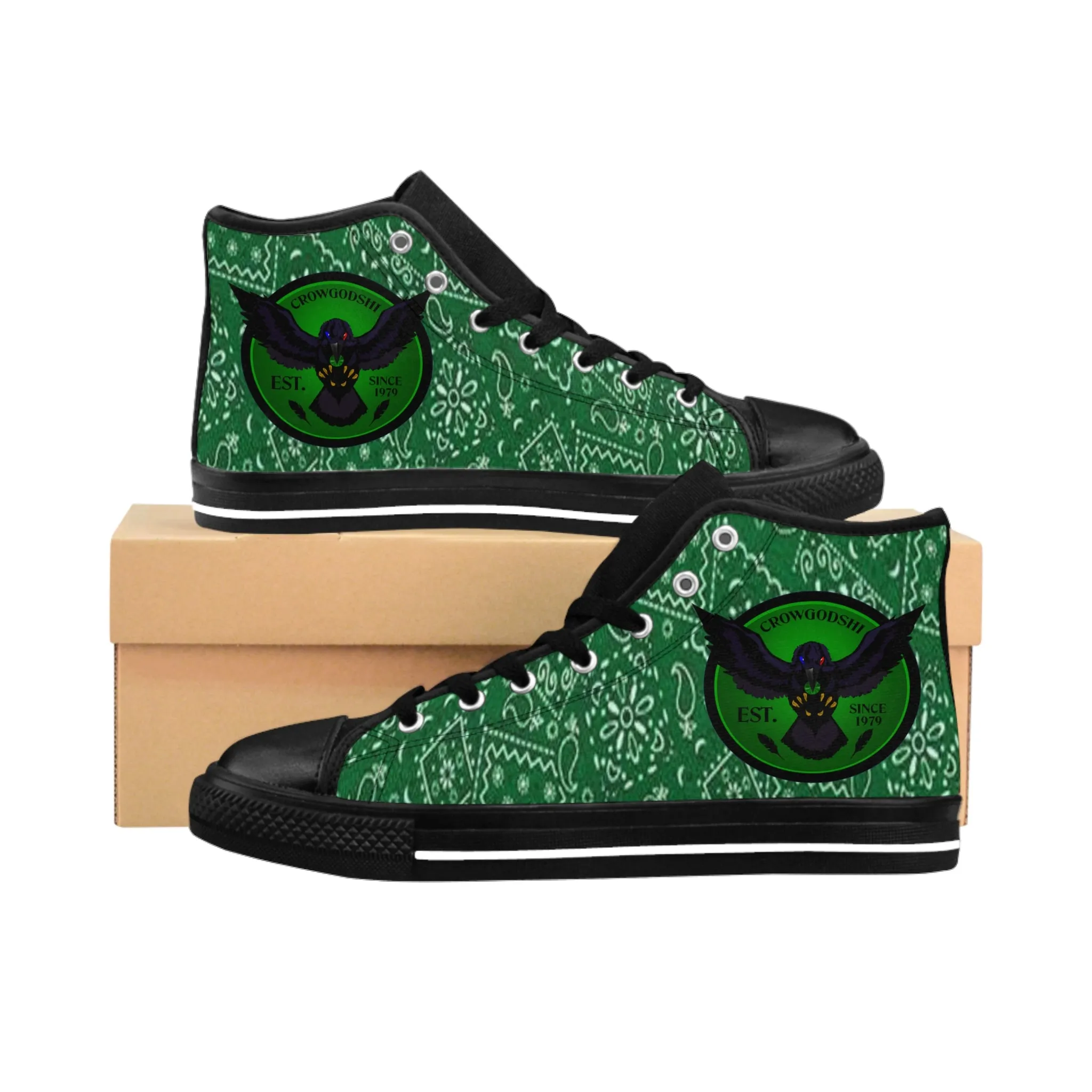 Crowgodshi Men's Green Colors High Tops