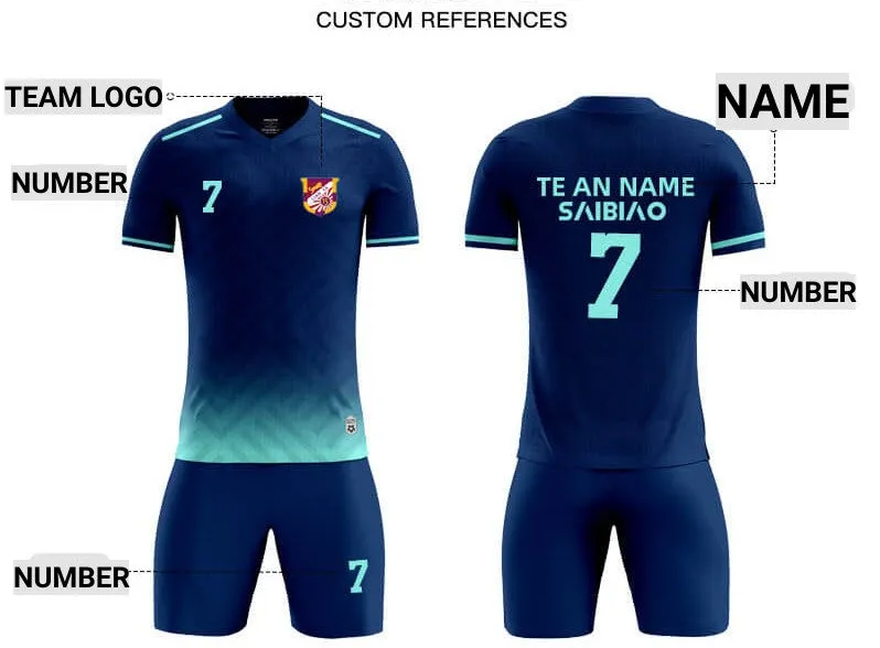 Customized Name and Team Name Printed Uniforms For Soccer