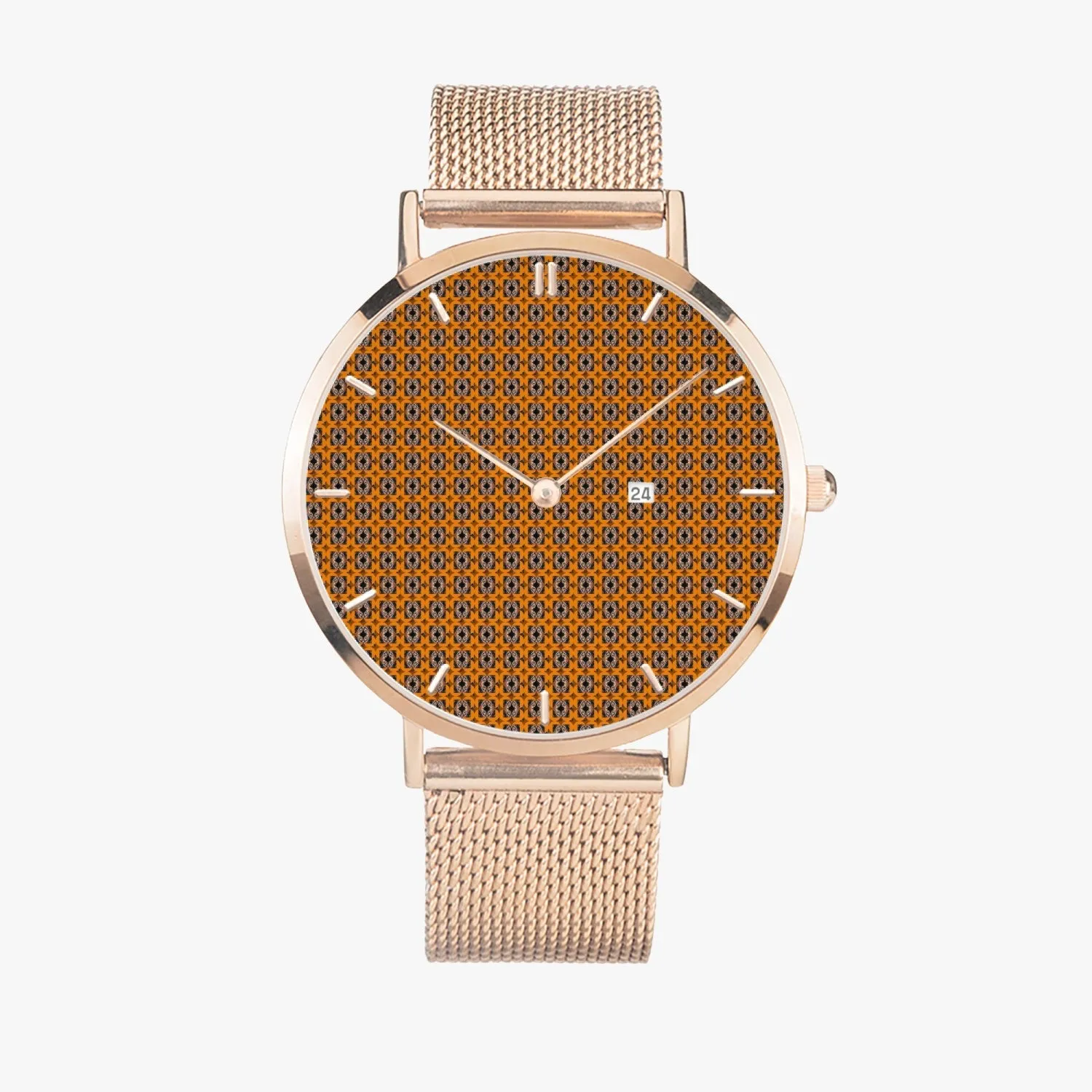 Diamond Sun Stainless Steel Perpetual Calendar Quartz Watch (With Indicators)