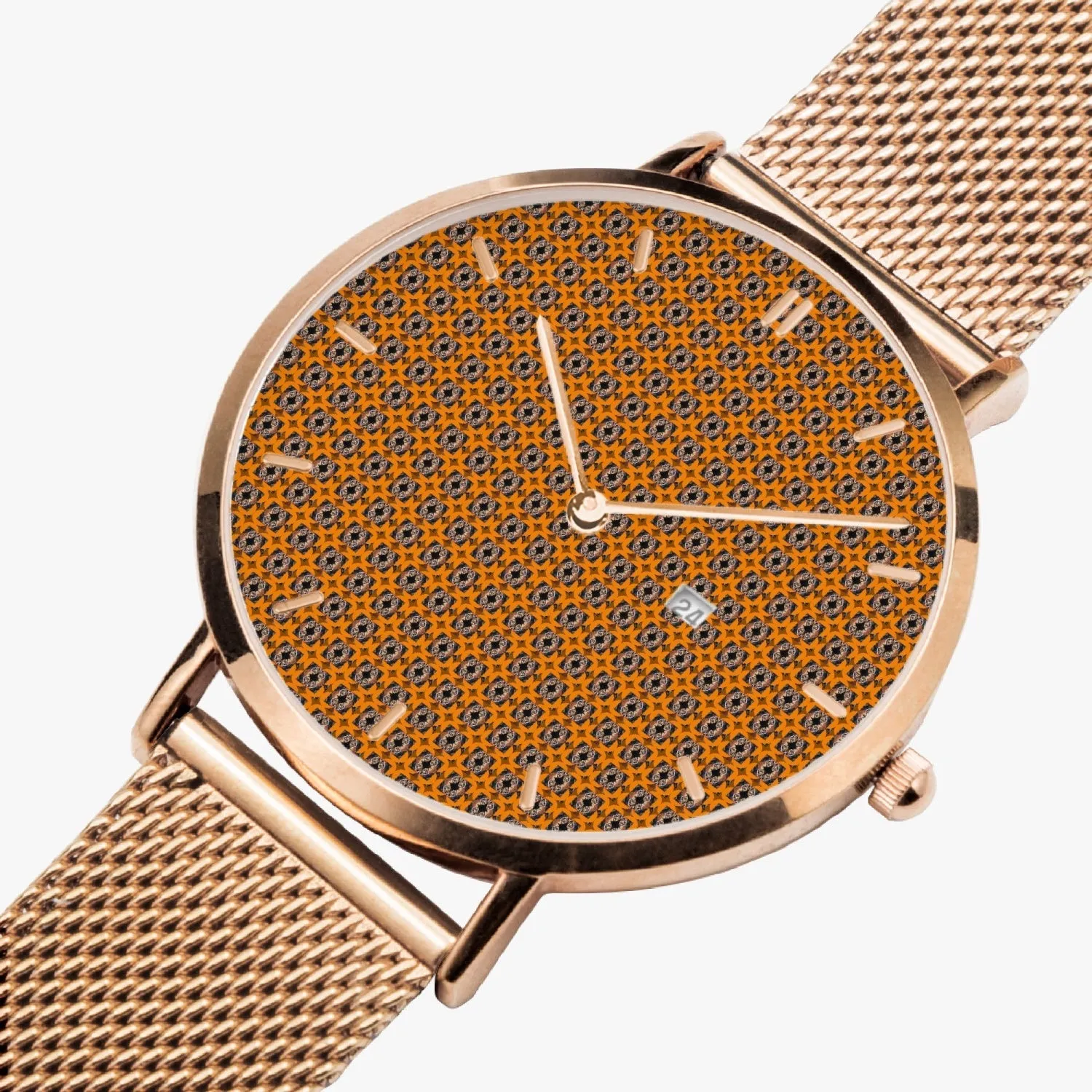 Diamond Sun Stainless Steel Perpetual Calendar Quartz Watch (With Indicators)