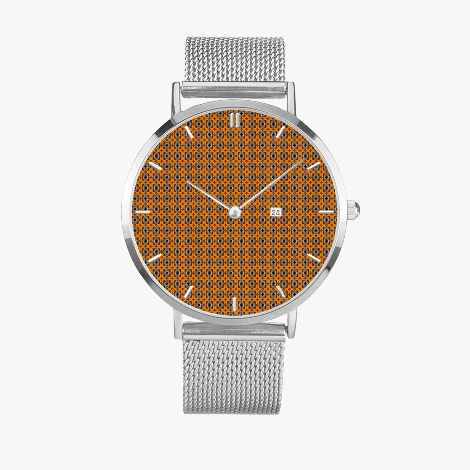 Diamond Sun Stainless Steel Perpetual Calendar Quartz Watch (With Indicators)