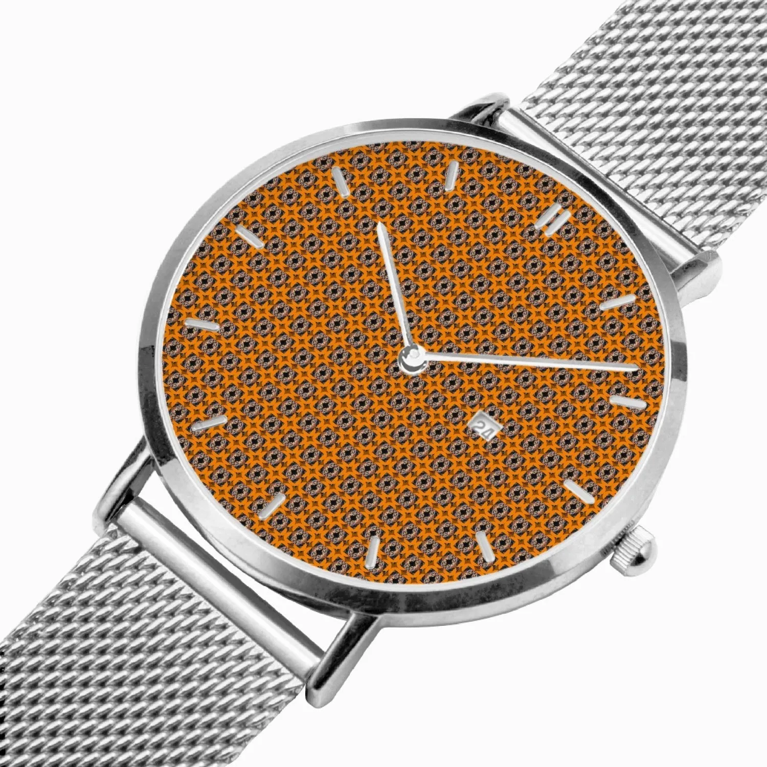 Diamond Sun Stainless Steel Perpetual Calendar Quartz Watch (With Indicators)