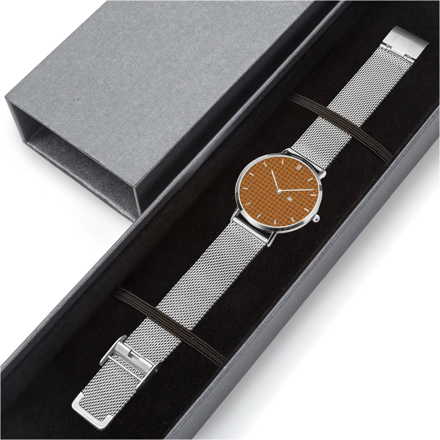 Diamond Sun Stainless Steel Perpetual Calendar Quartz Watch (With Indicators)