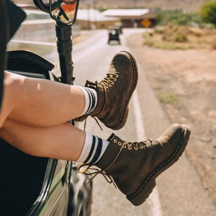 Dr Martens 1460 YS Gaucho Crazy Horse Leather 8 Up Boot Brown