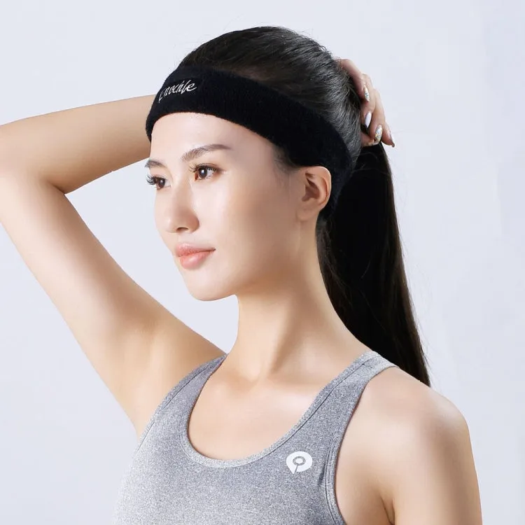 Enochle Sports Sweat-Absorbent Headband Combed Cotton Knitted Sweatband(Black)