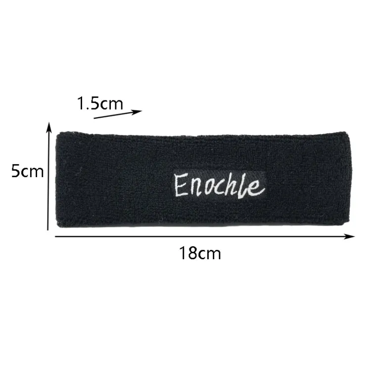 Enochle Sports Sweat-Absorbent Headband Combed Cotton Knitted Sweatband(Black)