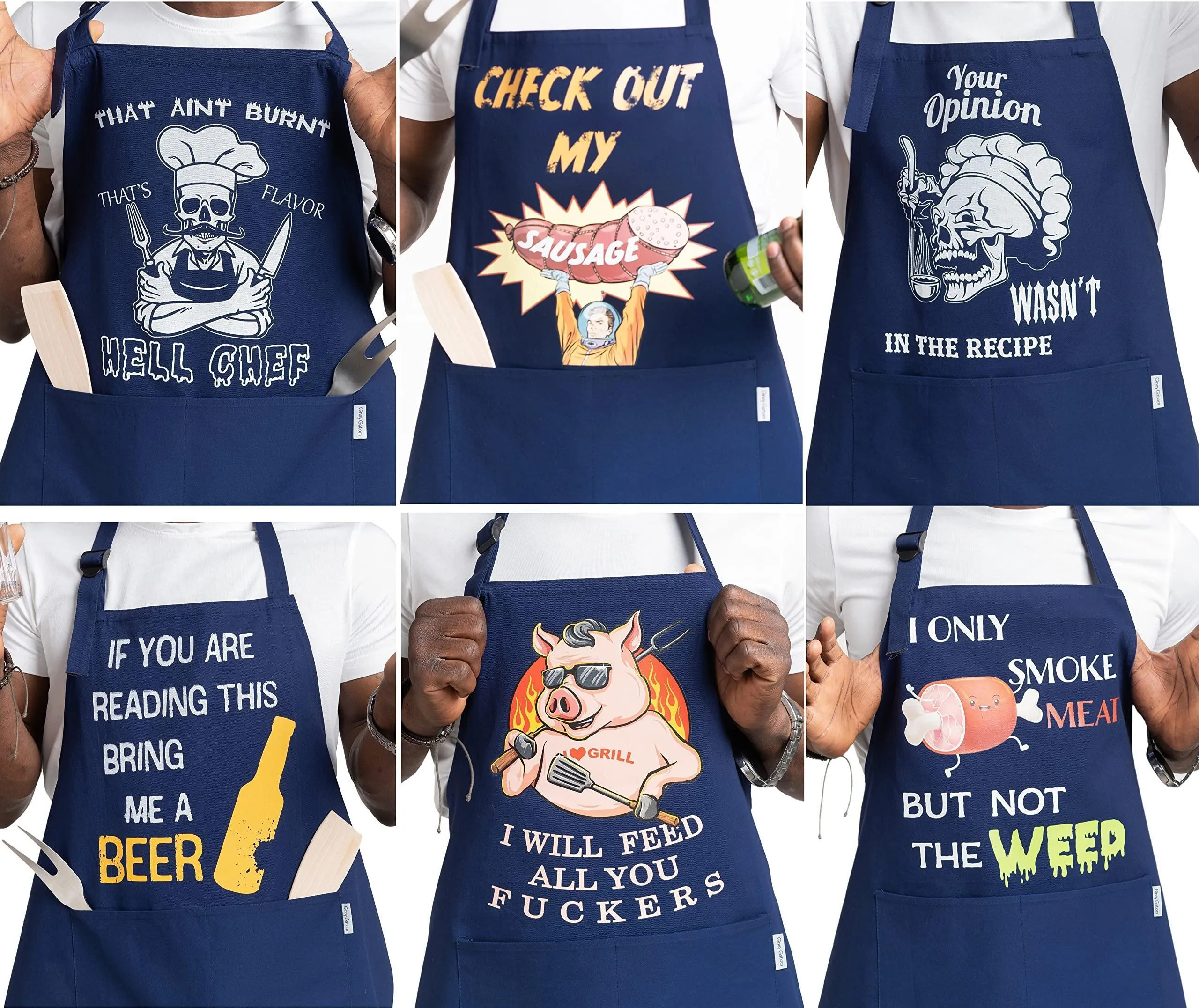 Funny Aprons For Men Mens Aprons For Cooking BBQ Grill Party Apron Prank Gift