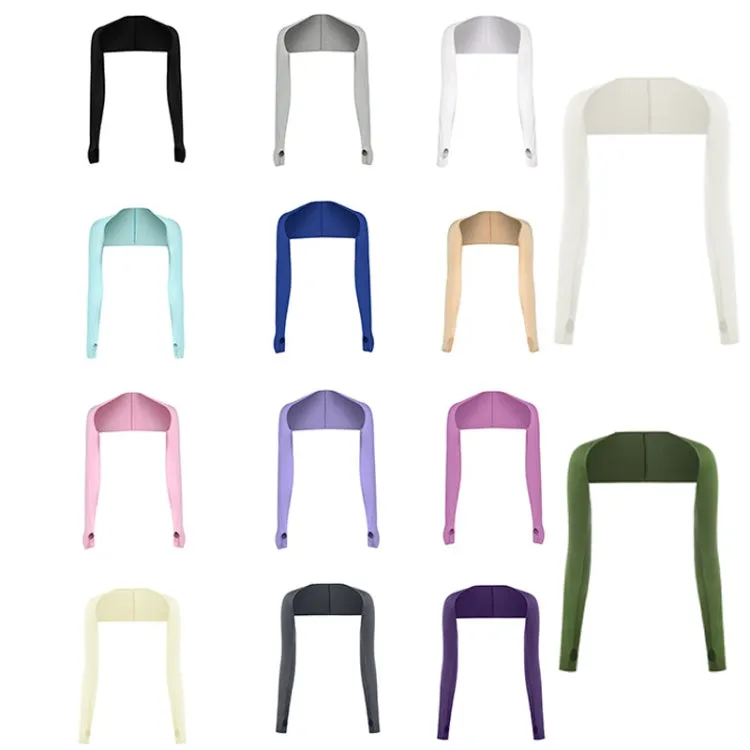Golf Sunscreen Shawl Sleeves Outdoor Sports Cycling Ice Silk One Word Raglan Sleeves, Size: One Code(Light Purple)