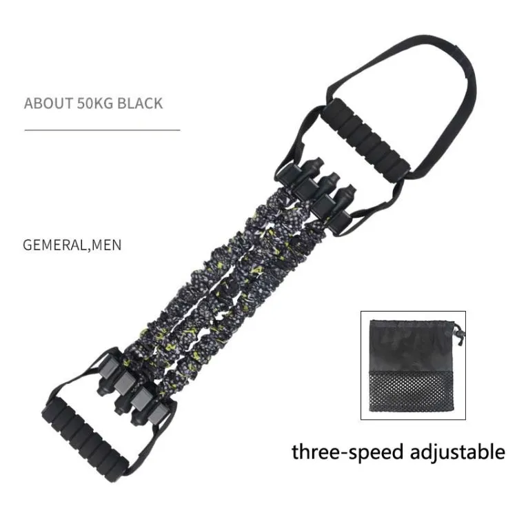 Home Fitness Chest Expander Multifunctional Arm Training High Elastic Pull Rope, Specification: 50kg (Lightning Black)