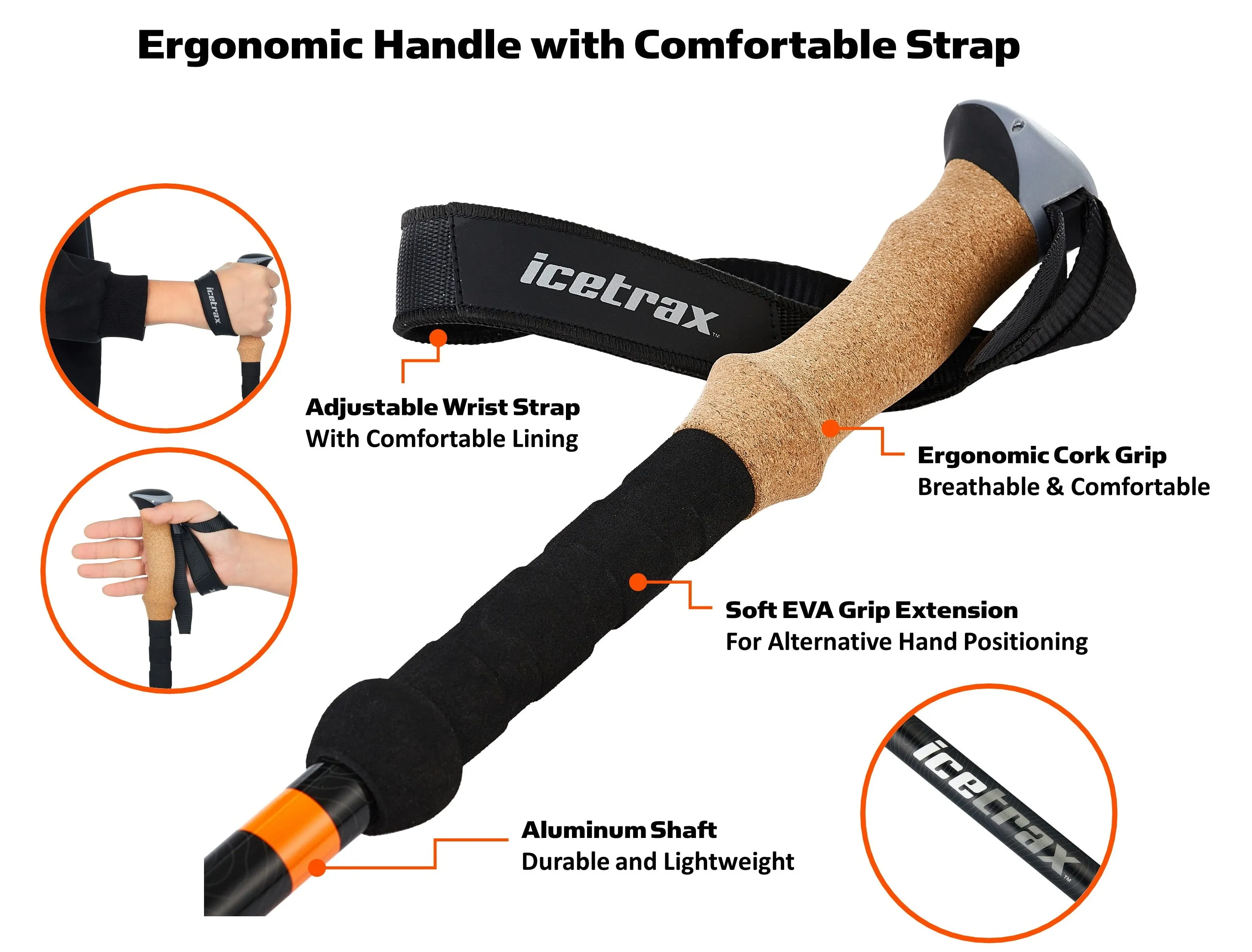 ICETRAX Aluminum Trekking Poles