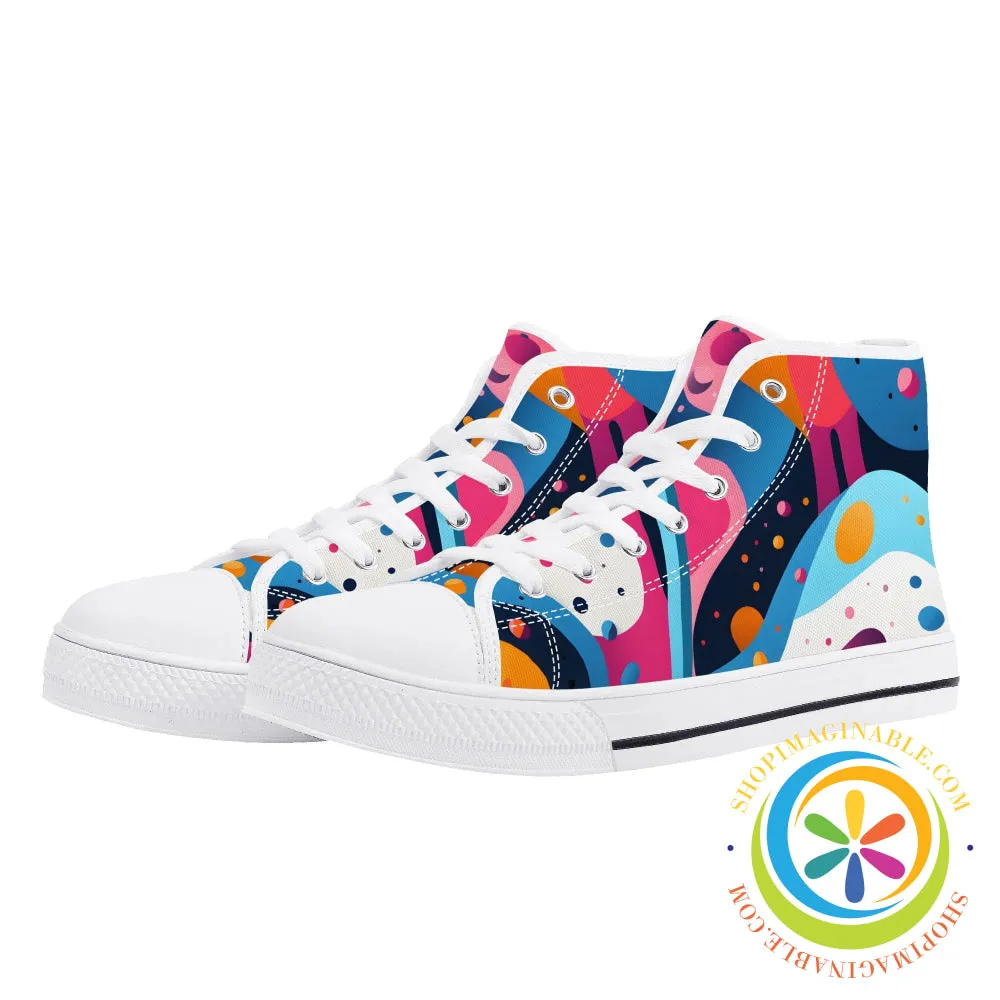 Joy Abstract Ladies High Top Canvas Shoes