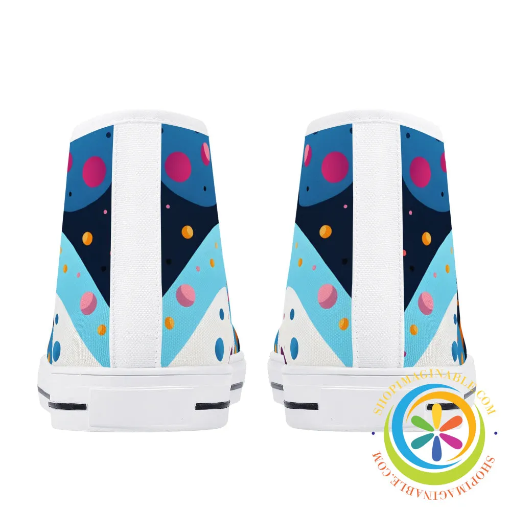 Joy Abstract Ladies High Top Canvas Shoes