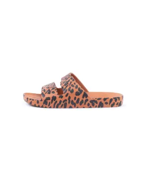 Leopard-Print Two-Strap Slides