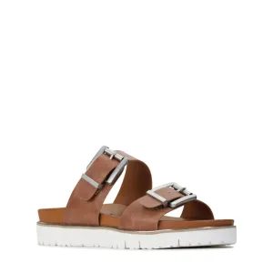 Los Carbos Carter Double Strap Adjustable  Slide Chocolate 37