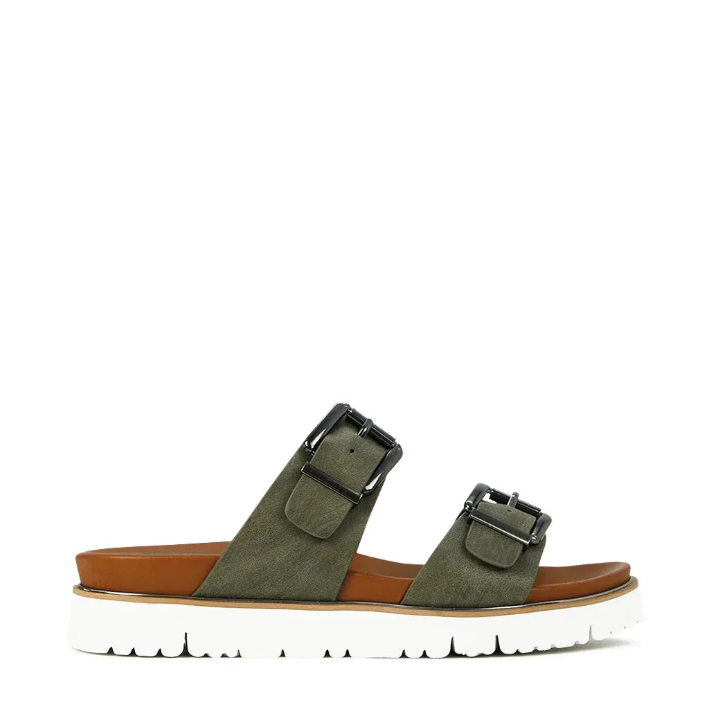 Los Carbos Carter Double Strap Adjustable  Slide Chocolate 37