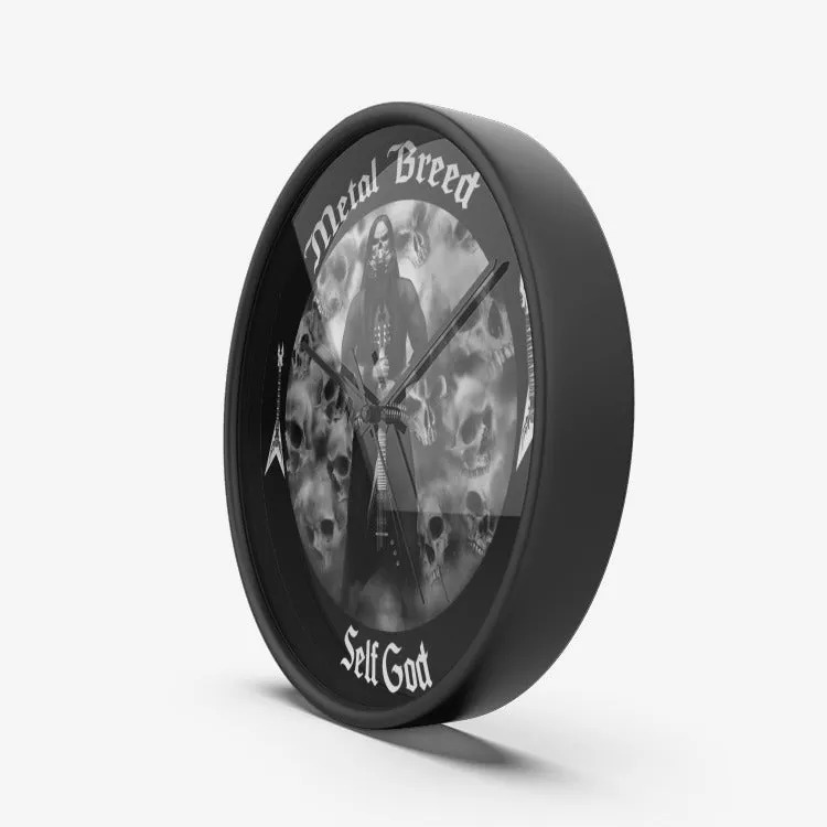 Metal Breed Self God Wall Clock Silent Non Ticking Quality Quartz