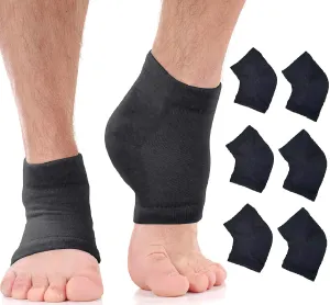 Moisturizing Socks for Mens Cracked Heels - Moisturizer Heel Sleeves to Smooth & Soften Rough Cracked Heels & Dry Feet. Large Aloe Moisturizing Heel Socks with Lotion Infused Gel Socks (XL - 3 Pairs)