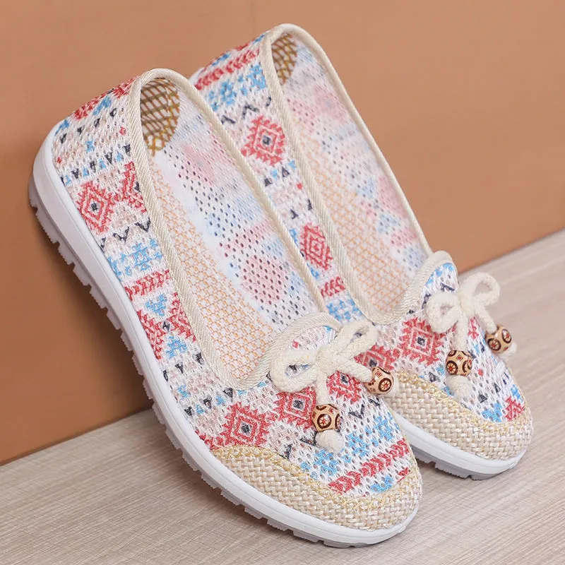 Nanccy Weaving Breathable Loafers  Comfortable Walking Casual Flats Shoes WF03