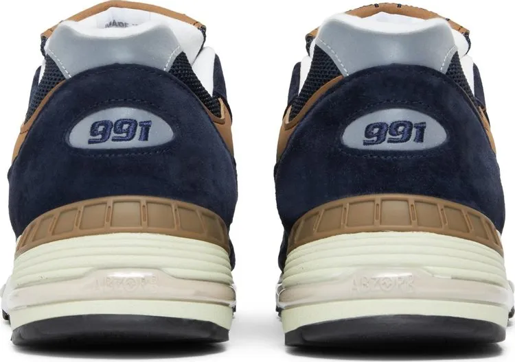 New Balance 991 Made In England 'Navy Brown' Sneakers, Blue