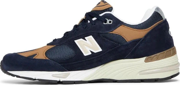 New Balance 991 Made In England 'Navy Brown' Sneakers, Blue