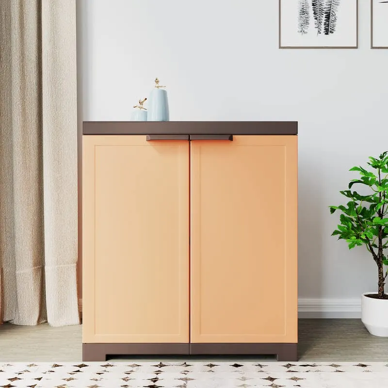 Nilkamal Freedom Mini 09 (FMSC09) Plastic Shoe Cabinet (Rust & Weathered Brown)
