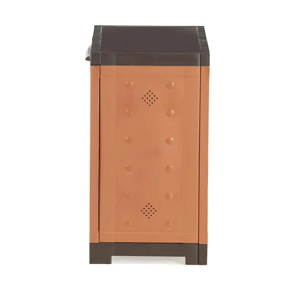 Nilkamal Freedom Mini 09 (FMSC09) Plastic Shoe Cabinet (Rust & Weathered Brown)