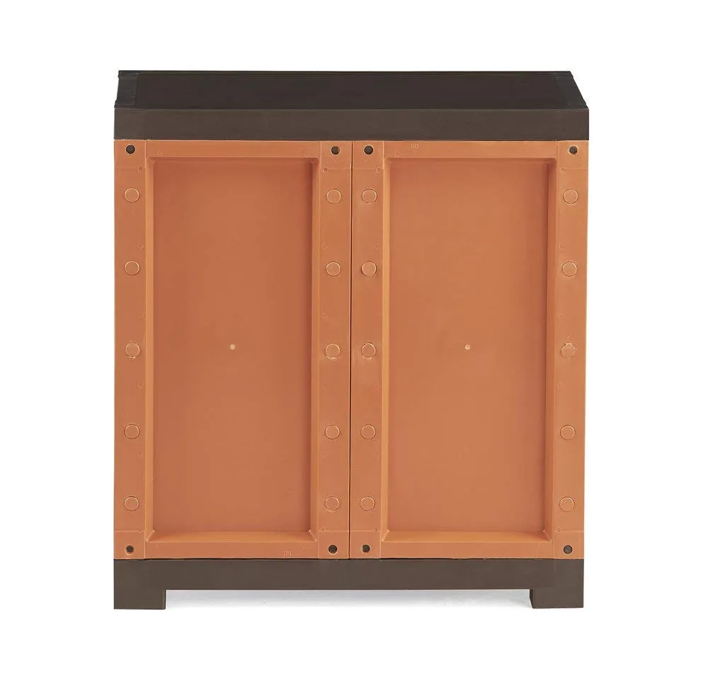 Nilkamal Freedom Mini 09 (FMSC09) Plastic Shoe Cabinet (Rust & Weathered Brown)