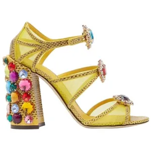 Open Toe Gemstone High Heel