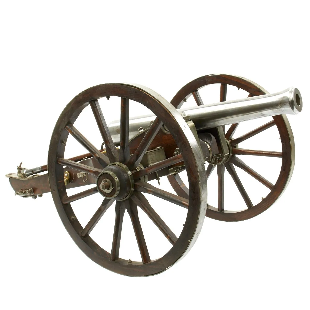 Original U.S. Civil War Replica Model 12 Pounder Cannon with Iron Barrel on Field Carriage