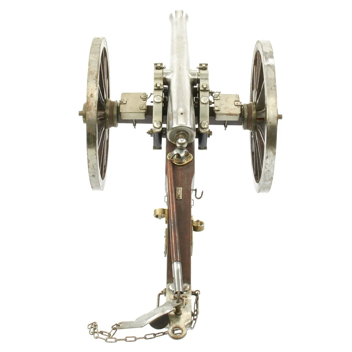 Original U.S. Civil War Replica Model 12 Pounder Cannon with Iron Barrel on Field Carriage