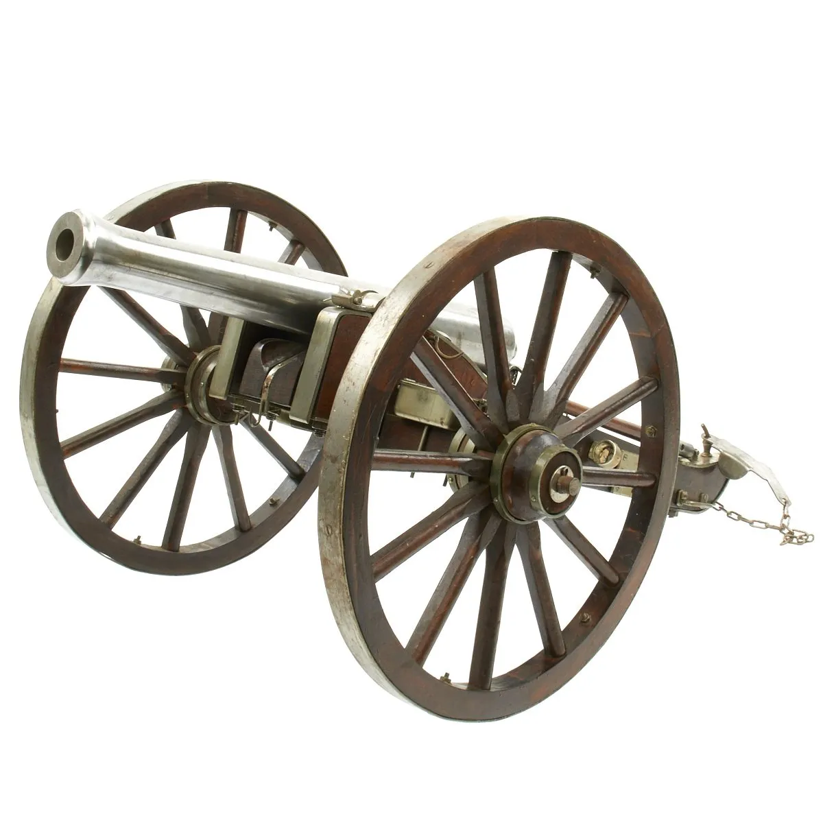 Original U.S. Civil War Replica Model 12 Pounder Cannon with Iron Barrel on Field Carriage