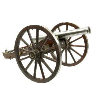 Original U.S. Civil War Replica Model 12 Pounder Cannon with Iron Barrel on Field Carriage