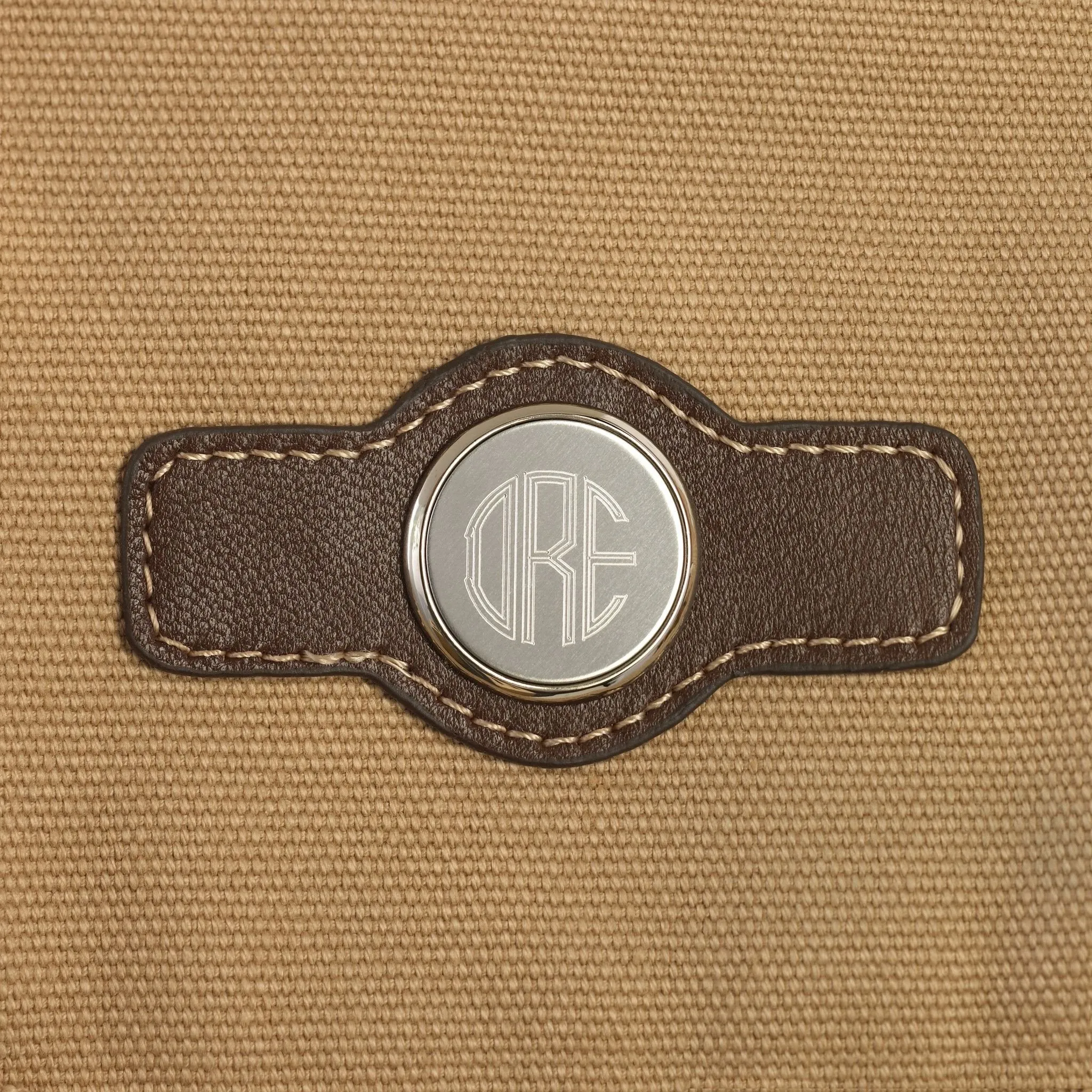 Personalized Leather and Canvas Golf Shoe Bag