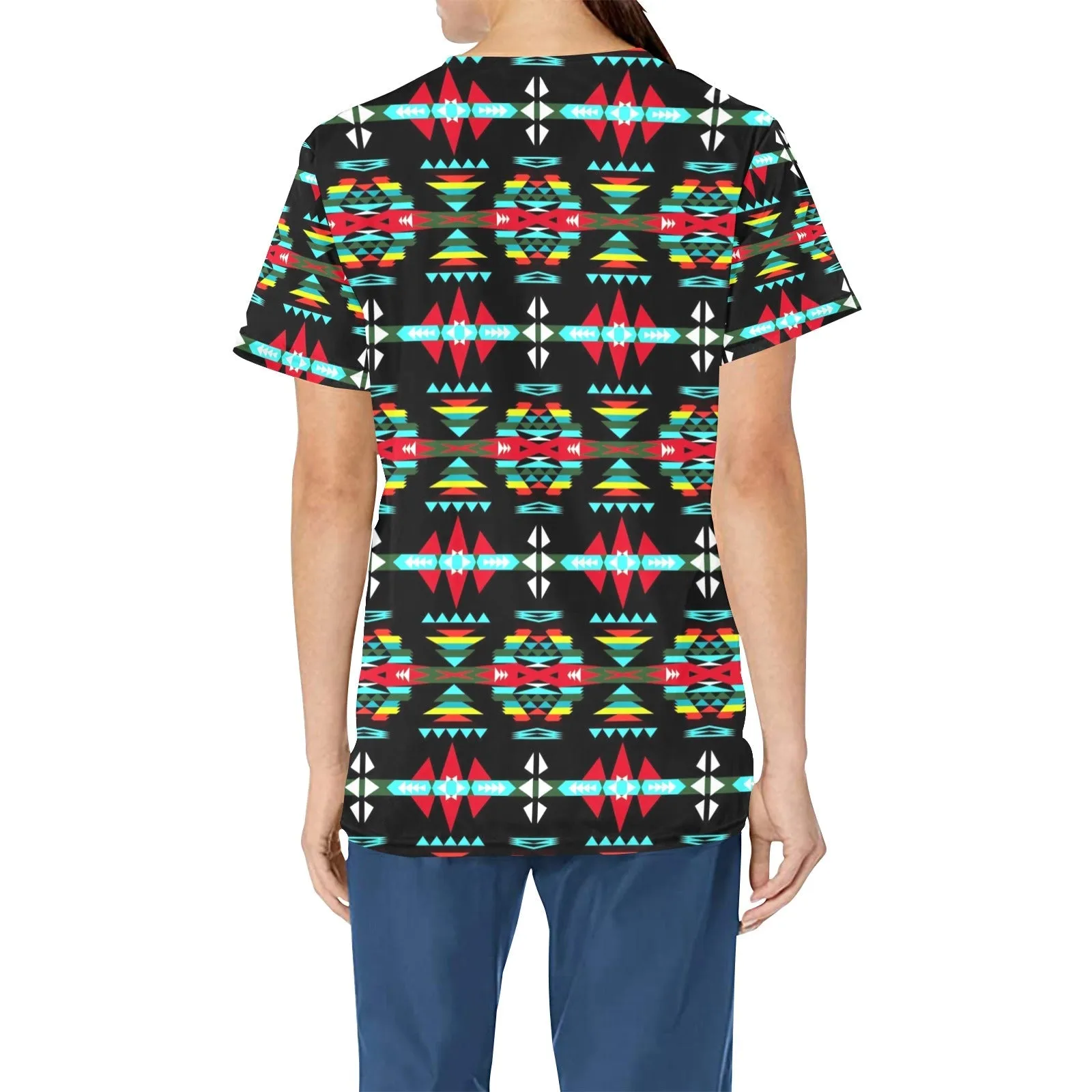 River Trail Sunset Scrub Top