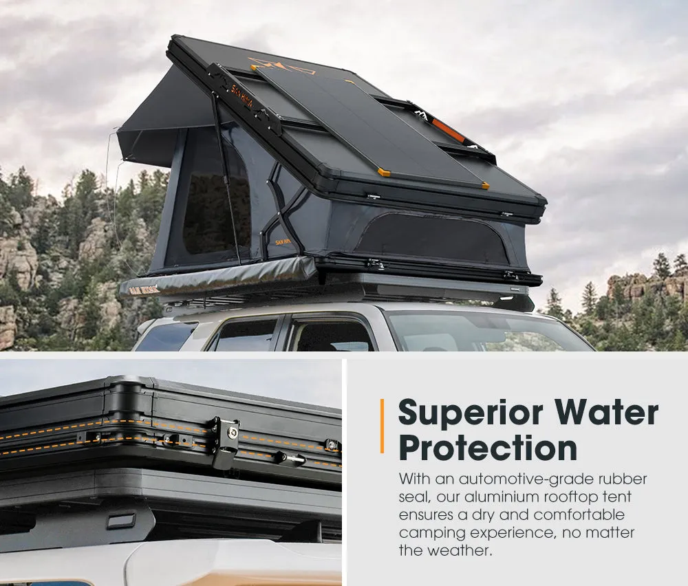 San Hima Kalbarri X Rooftop Tent Hardshell With Ladder   120W Solar Panel