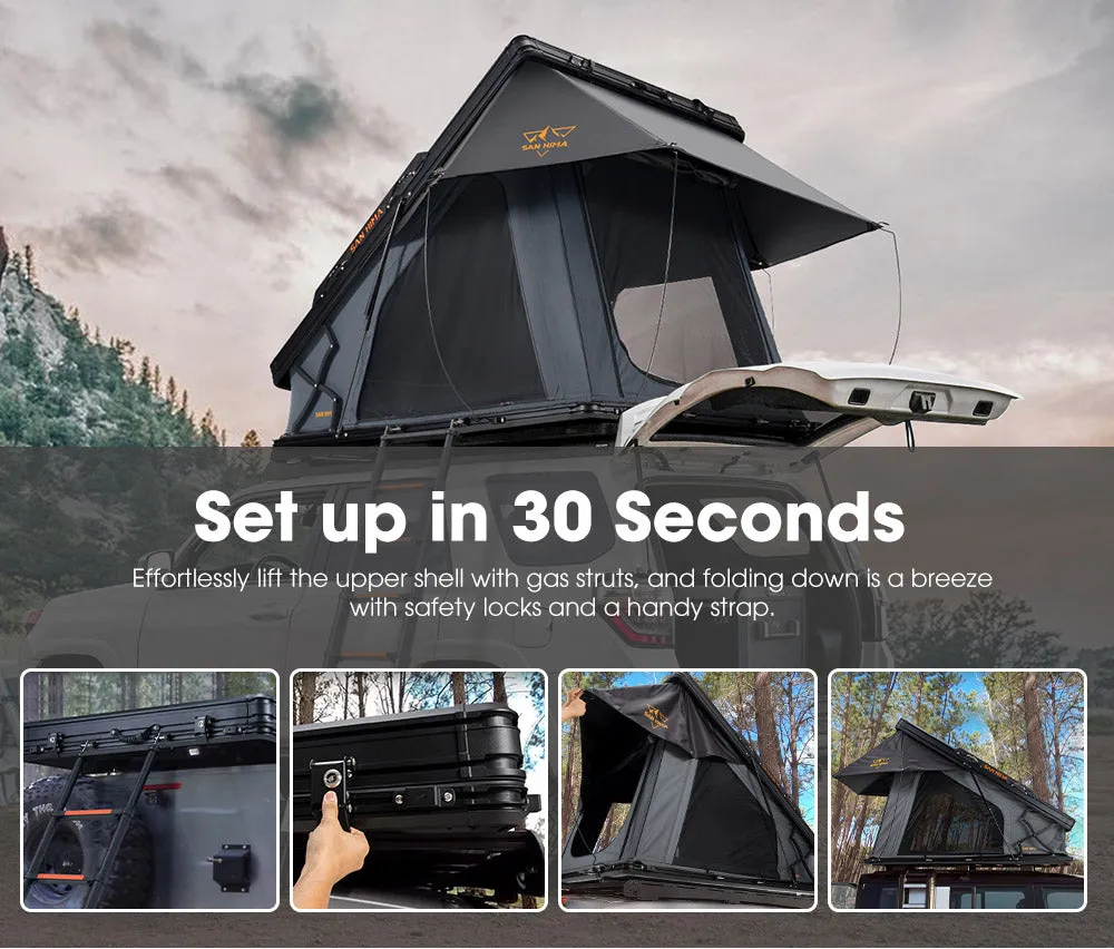 San Hima Kalbarri X Rooftop Tent Hardshell With Ladder   200W Solar Panel
