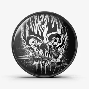 Skull V Guitar Smasher Wall Clock Silent Non Ticking Quality Quartz