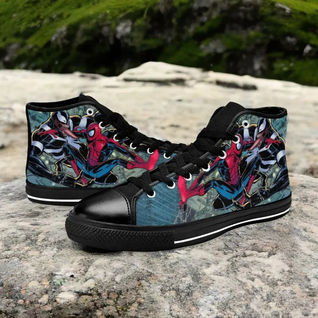 Spider Man vs Venom Shoes High Top Sneakers for Kids and Adults