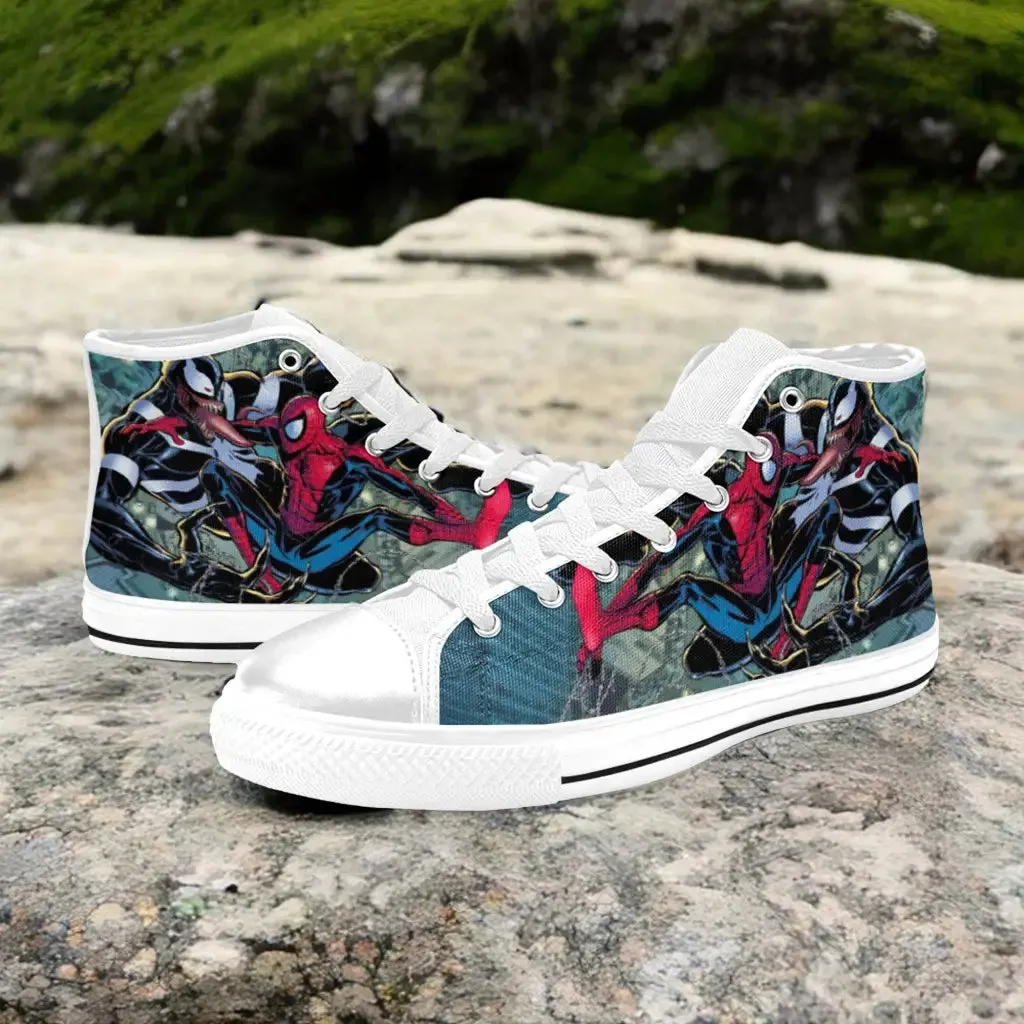 Spider Man vs Venom Shoes High Top Sneakers for Kids and Adults